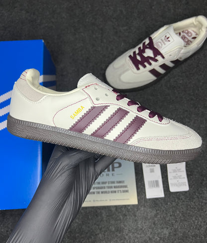 Adidas Samba OG "Wonder White Maroon"